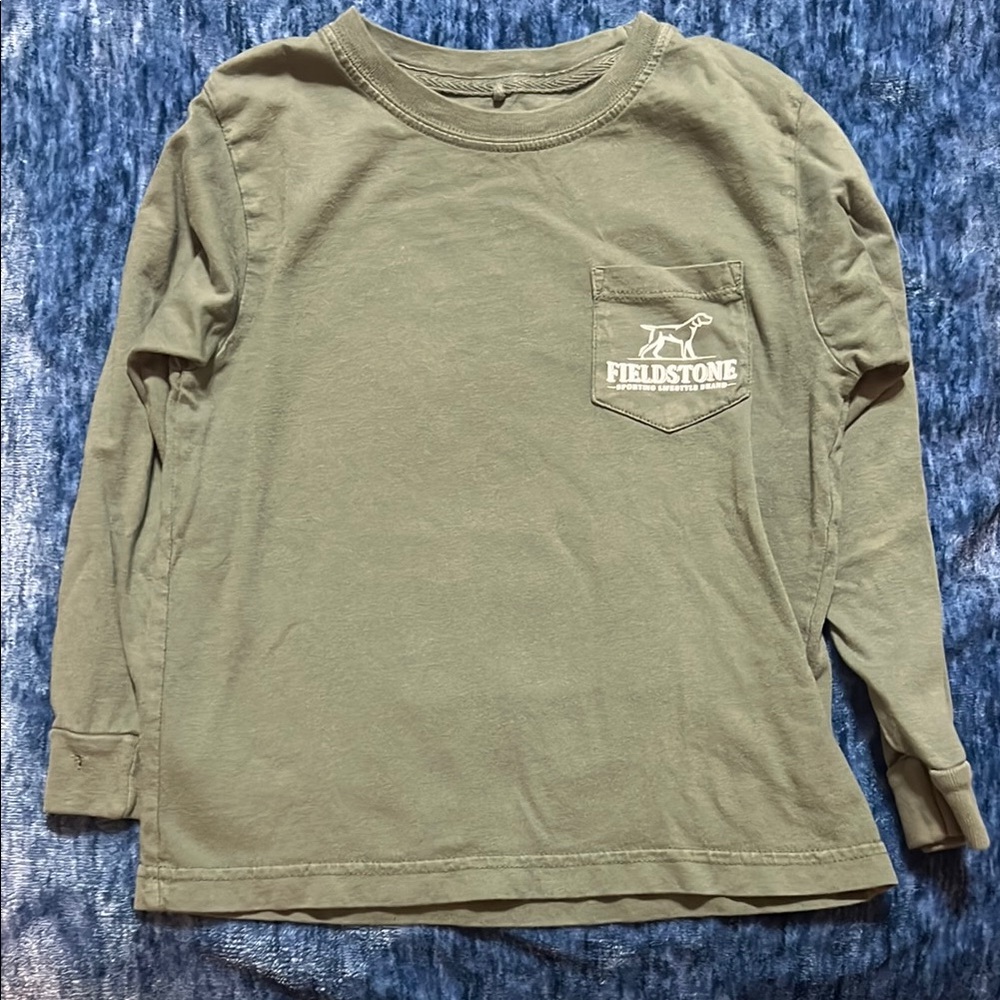 Fieldstone Kids Long Sleeve Olive Shirt